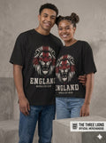 England Football Shirt World Cup 2026 Lion Graphic Tee Men's Women's Black Tee