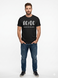 Men’s AC/DC T-Shirt Classic Rock Band Black Cotton Tee Short Sleeve Crew Neck