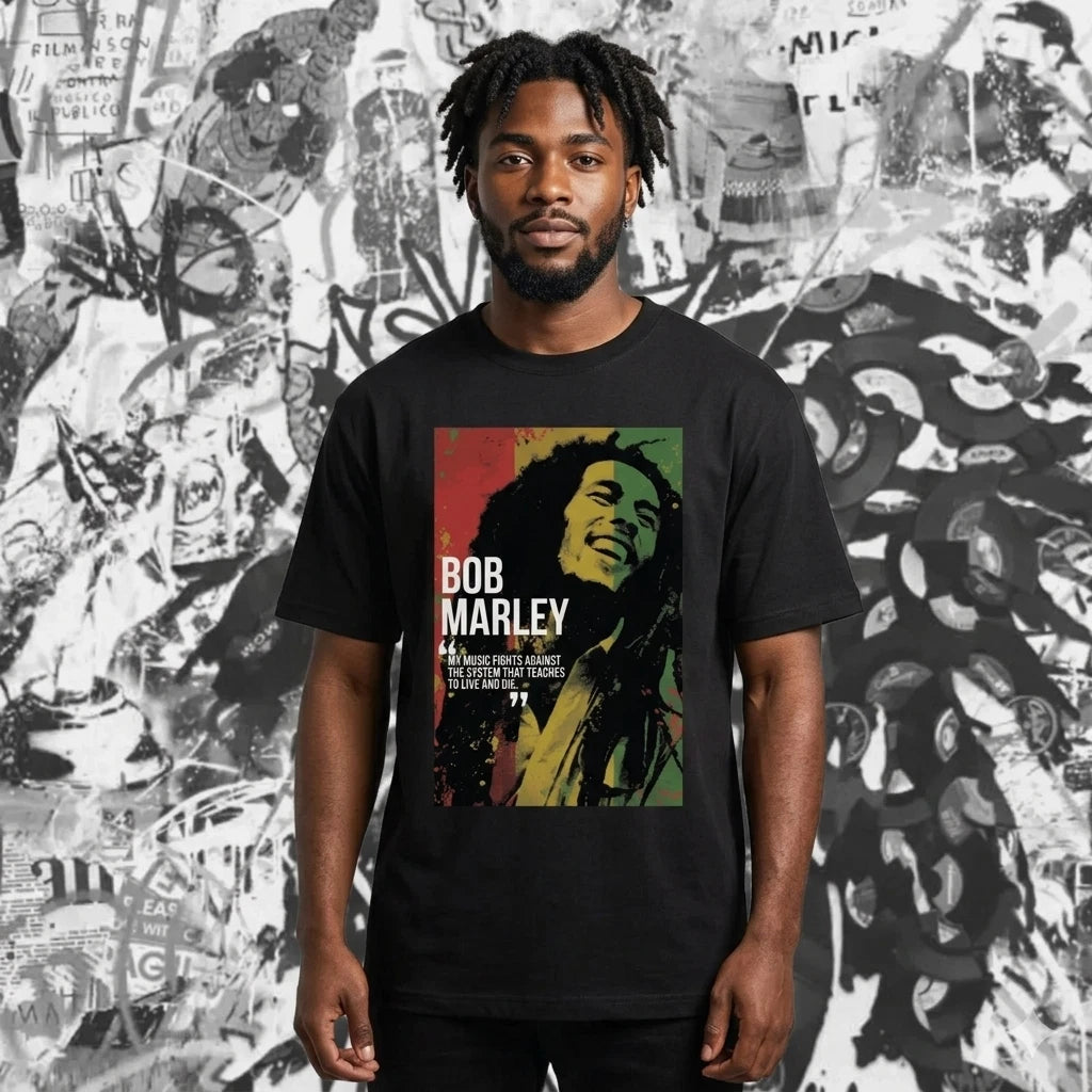 One Love Bob Marley T-Shirt Reggae Jamaican Pride Unisex Music Tee Top