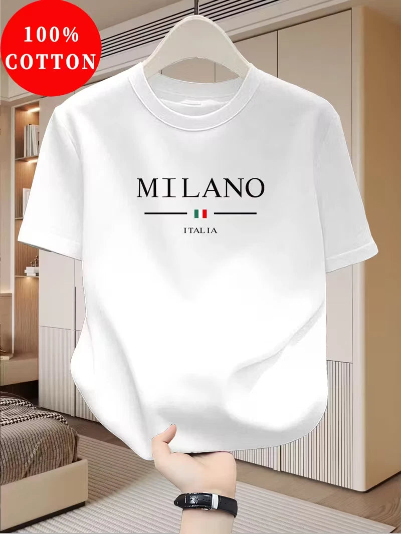 Men’s 100% Cotton T-Shirt Casual Crew Neck Short Sleeve Slight Stretch Summer Tee
